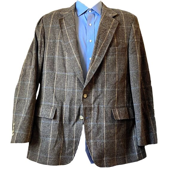 Regent Clothes Vintage Sport Coat Glen Plaid Windowpane Brown 42 43 44 Academia - Picture 5 of 15